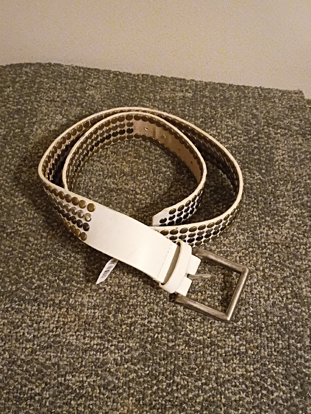White Studded  Women'sBelt - Fashion Buckle XL Size